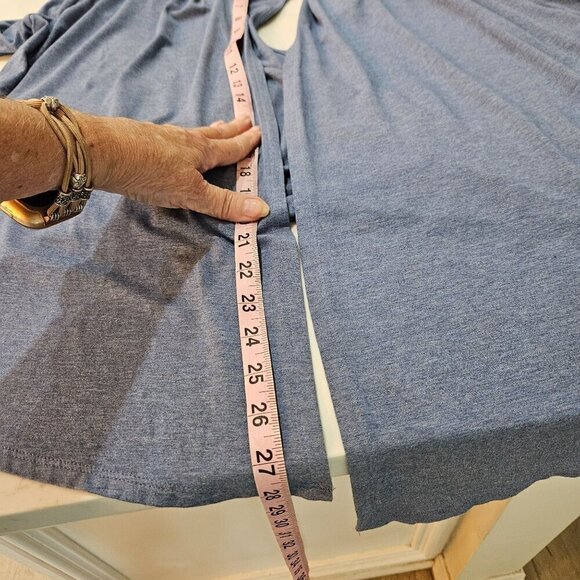 Zenergy By Chico's Blue Knit Cardigan Sweater Draped Size 2 large - Picture 8 of 8